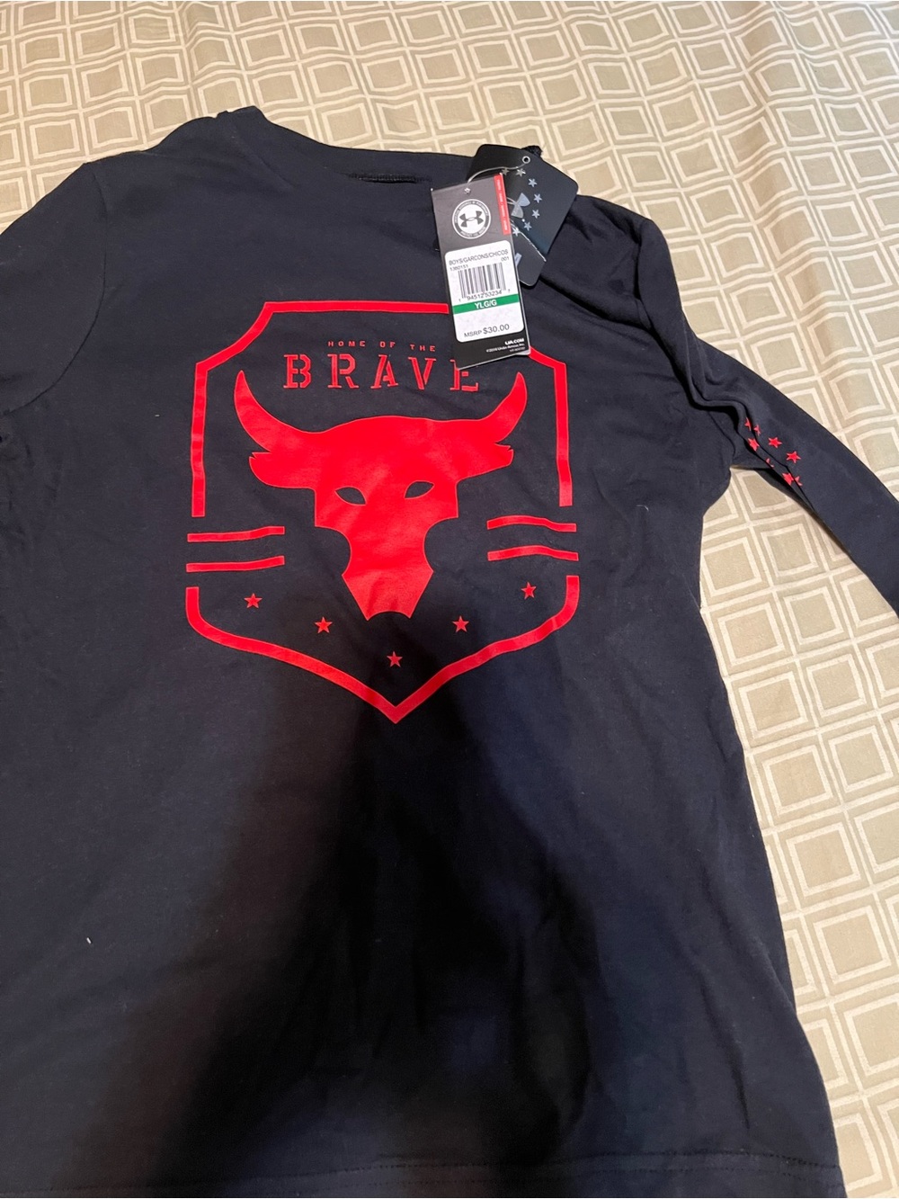 Under Armour Black Long Sleeve Tee with Red Bull Shield Logo